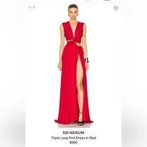 Red Triple Loop Knit Dress